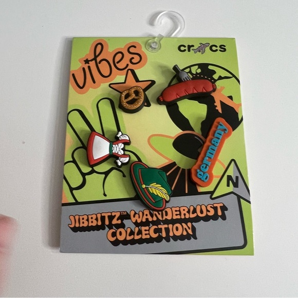 NEW CROCS Jibbitz Wanderlust Collection Germany 5 Pack - Picture 2 of 3